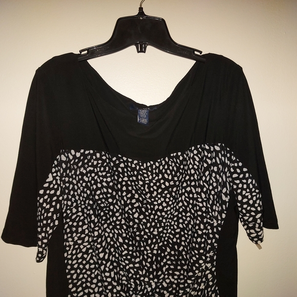 Chaps Black and White Dress - Picture 4 of 7